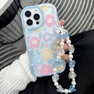 เคสโทรศัพท์ลายการ์ตูนเคลือบเงาเนื้อครีมใส พร้อมสายคล้อง, เข้ากันได้กับ iPhone 14, 14 Pro, 14 Pro Max