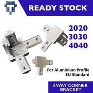 L type 3-Dimensional Bracket Concealed 3 Way Corner Connector Aluminum Profile Extrusion 2020 3030 4