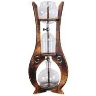 Home Wooden Stand Commercial Cold Brew Coffee Maker Borosilicate Glass Ice Drop Pot Iced Cold Tower 