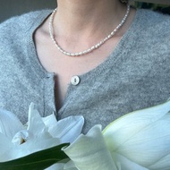 3.5-4mm Keshi 天然淡水珍珠頸鏈