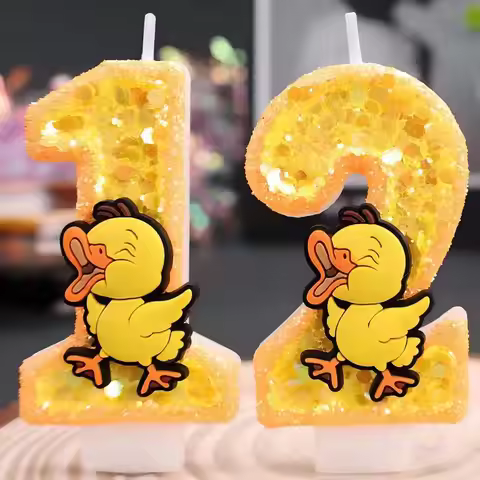 New 0-9 Number Birthday Candles Original Yellow Duck Digital Party Anniversary Candle