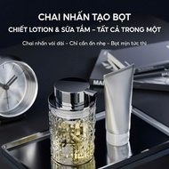 Convenient diamond-patterned acrylic shower gel and shampoo bottles