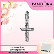 Pandora Latest S925 Pure Silver Jewelry Package Duty Free Pandora Sparkling Cross Pendant