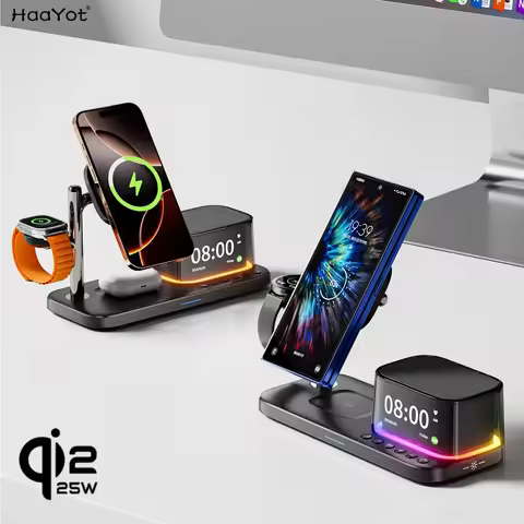 Super Fast QI2.2 25W Magnetic Wireless Charger Station For Galaxy S25/S26 iPhone 17 16 Pro Max Apple