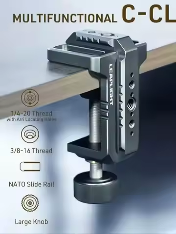 LEAPLIGHT Photography C Clamp with NATO 1/4" and 3/8" Hole for Photo Studio Video DSLR,Cameras Deskt