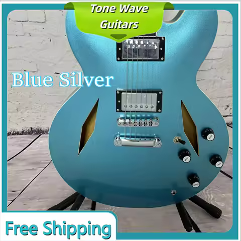 Blue Silver Powder 335 Electric Guitar D-G Semi Hollow Two Humbucker Split Diamond Fingerboard