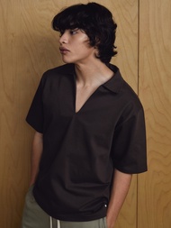 PMITH Mason V-Neck Oversized Shirt Shirt