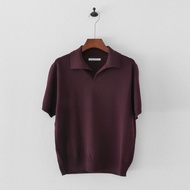 bobs your uncle / Devon knit polo shirt in wool / wine