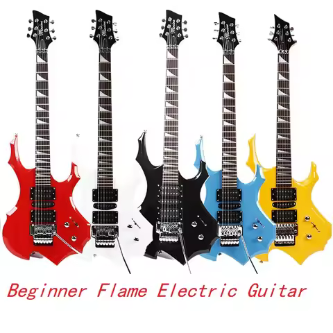High Quality Flame Style Electric Guitar, Suitable for Beginners to Learn and Play Electric Guitar w