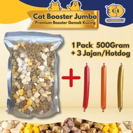 Cat Booster Jumbo 500G Booster Gemuk Kucing Kibbles Jajan Mix Freeze Dried Dry Food Snack Treat Chic