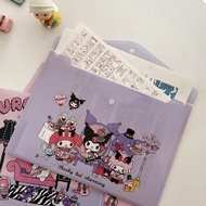 3pcs Cute Purple Kuromi PVC File Bag Girl Heart Student Cartoon Test Paper Storage Bag A4 Folder New