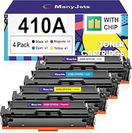 410A Toner Cartridge 4 Pack Compatible for HP 410A CF410A CF411A CF412A CF413A, for Color Laserjet P