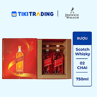 Hộp quà combo 2 chai rượu Johnnie Walker Red Label Blended Scotch Whisky 40% 750ml