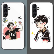 Haikyuu 09 Glass Phone Case For Samsung Galaxy A55 A54 A35 A36 A14 A53 A15 A34 A25 A06 A05 A05S A33 