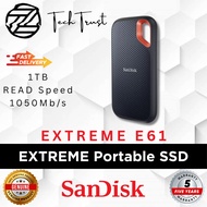 SanDisk Extreme E61 Type-C External Portable SSD USB 3.2 (1TB) (Black)