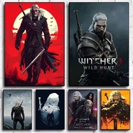 2025 The W-Witcher 3 Wild Hunt Game Poster HD art canvas painting home living room bar decoration