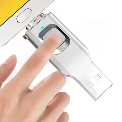 593~FlashFingerprint Flash Drive Metal OTG Pendrive USB3.0 Type C for Laptop Phone Lock Thumbdrive J