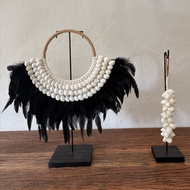Handmade Feathers And Shell Ornaments Sophisticated Living Room Decor Minimalist Aesthetic Home Deco