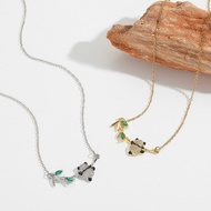 National Style Golden Panda Bamboo Necklace