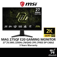 [READY STOCK] MSI MAG 275QF E20/ MAG 275QF E20 27"(2K WQHD/ IPS/ 0.5ms/ 200Hz/ Gaming Computer Monit