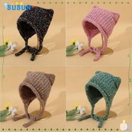 SUSUN Knitting Cap, Thicken Cute Cat Ear Cat Ear Hat, Ear-protected Keep Warm Pullover Cap