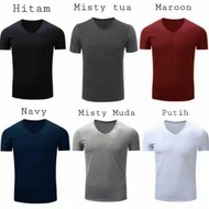 Men's V-Neck Short Sleeve T-Shirt XXL Baju T Shirt Lelaki Baju Lelaki Oversized Shirt Man