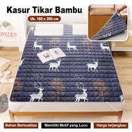 Newest Mattress Protector 2-sided Motif Mattress Mat/Premium Embossed Deer Bamboo Skin Mat Size 160x200cm Alternating - X4B1/Mattress Protector Mattress Queen Bedroom Aesthetic Anti-Stain Quality Cooling Bamboo Floor