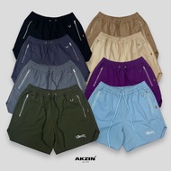 {AKZIN} 23SB01 Drawstring Wide Shorts Knee Functional Material Quick-Drying Water-Repellent Multicol