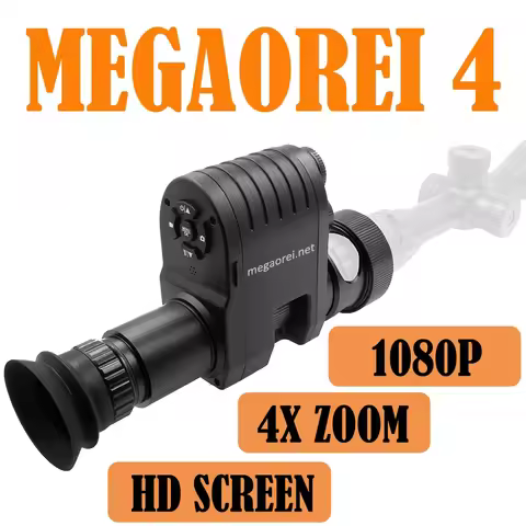 Megaorei 4 Night Vision Scope Hunting Camera Portable Rear Sight Add on Attachment 1080p HD 4X Digit