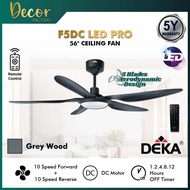 DEKA DF50LED DEKA F5DCLED PRO 56" 5 Blades Ceiling Fan AC DC Motor 3 Color LED Remote Control Ceilin