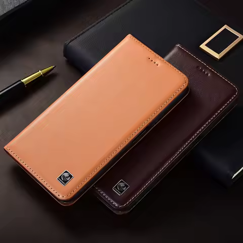 For LG V60 V50 V50S V40 V30 V20 Plus G8 G8X G7 ThinQ Case Napa Genuine Leather Flip Phone Cases Cove