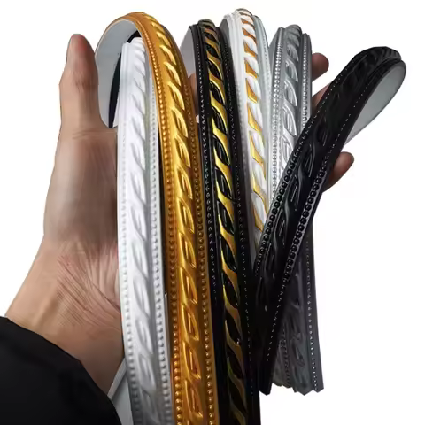 1Pc 39.37in Elegant Faux Plaster PVC Decorative Trim - Waterproof Self-Adhesive Molding for Door Fra