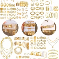 37-68pcs Elegant Vintage Butterfly, Heart, Faux Pearl, Twist Knot, Star, Moon, Rhinestone, Wide Band