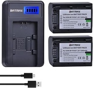Batmax 2 Packs Battery + LCD Charger for Sony NP-FV30, NP-FV40, NP-FV50 Batteries; Sony FDR-AX53 HDR