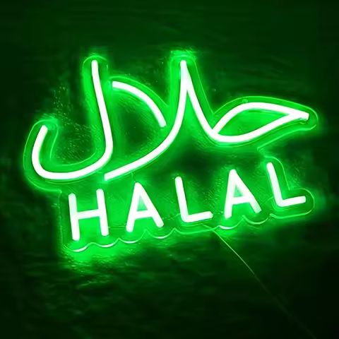 Halal neon sign for wall decoration neon sign arabian restaurant nail salon business led wall art wi