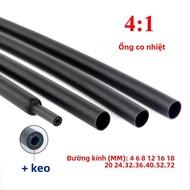 4mm-32mm 4:1 Ống Co Nhiệt Tường Kép Có Keo Dán Bộ Ống Co Nhiệt Có Lót Cho Dây Cáp