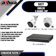DAHUA CCTV 8 Channel Set Full HD 1080P 2MP-4MP Set With Hardisk DVR XVR1B08H-I/HAC-B1A21P-U/HAC-T1A2