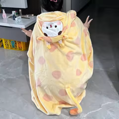 Kawaii Bubu And Dudu Pillow Soft Throw Blanket Air Conditioning Blanket Bear Mitao Dual-Use Nap Cush