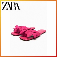 ZARA new women's shoes rose red flower decoration flat sandals