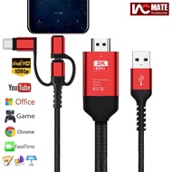 HDMI Cable, USB C to HDMI 1080P Universal Phone to TV HDMI Mirroring Adapter Compatible with Smartph
