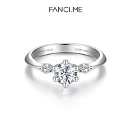 FanciMe Lab-Grown Diamond 0.1/0.3/0.5CT Anniversary Ring 925 Silver Valentine's Gift for Girlfriend