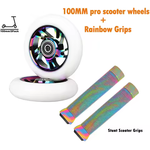 2pcs Replacement 100mm Stunt Scooter Wheels ABEC-9 bearing 88A Metal pro Scooter Wheels with stunt s