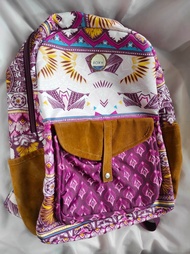 Roxy 圖案背包 背囊 書包 Carribean Printed Backpack in Grapewine Ax Hippie Hop Border