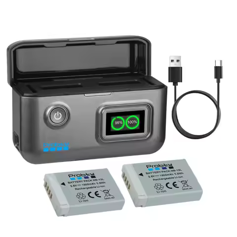NB-13L NB13L NB-13LH 1600mAh Battery and Fast 2 Slot Charger for Canon PowerShot G5X G7X G9X G7 X Ma
