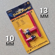 1 SET (2pcs) Kunci Kepala Bor 10mm & 13mm MERAH / Kunci Bor Maktec Makita Bosch MERAH | Termurah