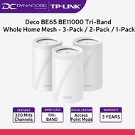 【24-Hr Delivery*】TP-Link Deco BE65 BE11000 Tri-Band Whole Home Mesh Wi-Fi 7 System - 3-Pack / 2-Pack