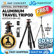 K&F Concept 185cm / 160cm Aluminum Travel Tripod w/ 360 degrees Ball / Fluid Head, 3/10 kg Max Load