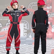 【COD】Car Racing Costume for Kids Boys Racer Jumpsuit With Cap career Dress Up Halloween