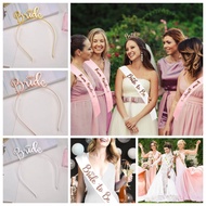 D22 Accessories | Bridal Bachelorette Sash Headband Bride for Shower Wedding Celebration