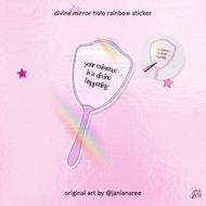 Divine Mirror Holo Rainbow Sticker (Tags: aesthetic deco sticker bujo diecut affirmations quote)